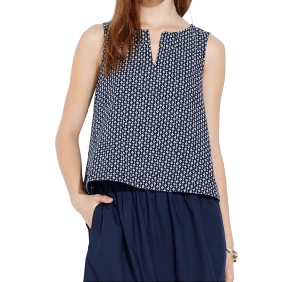 Madewell Blue & White Women’s Daisy Dot Sleeveless Top - Picture 1 of 9